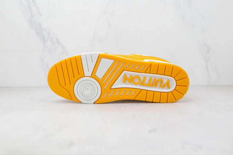 Louis Vuitton Trainer Yellow Monogram Denim White